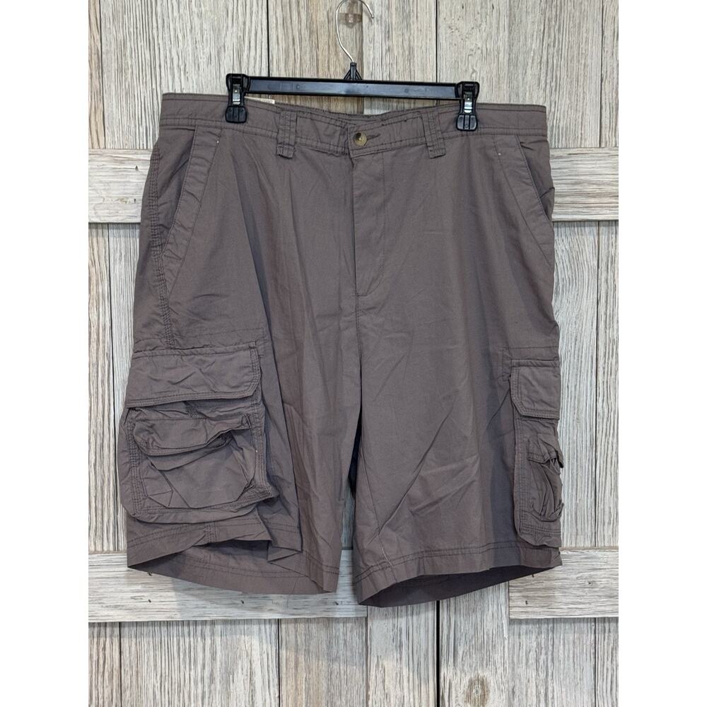 Architect Men's Cargo 100% Cotton Flat Front Gray Casual Shorts Size 38